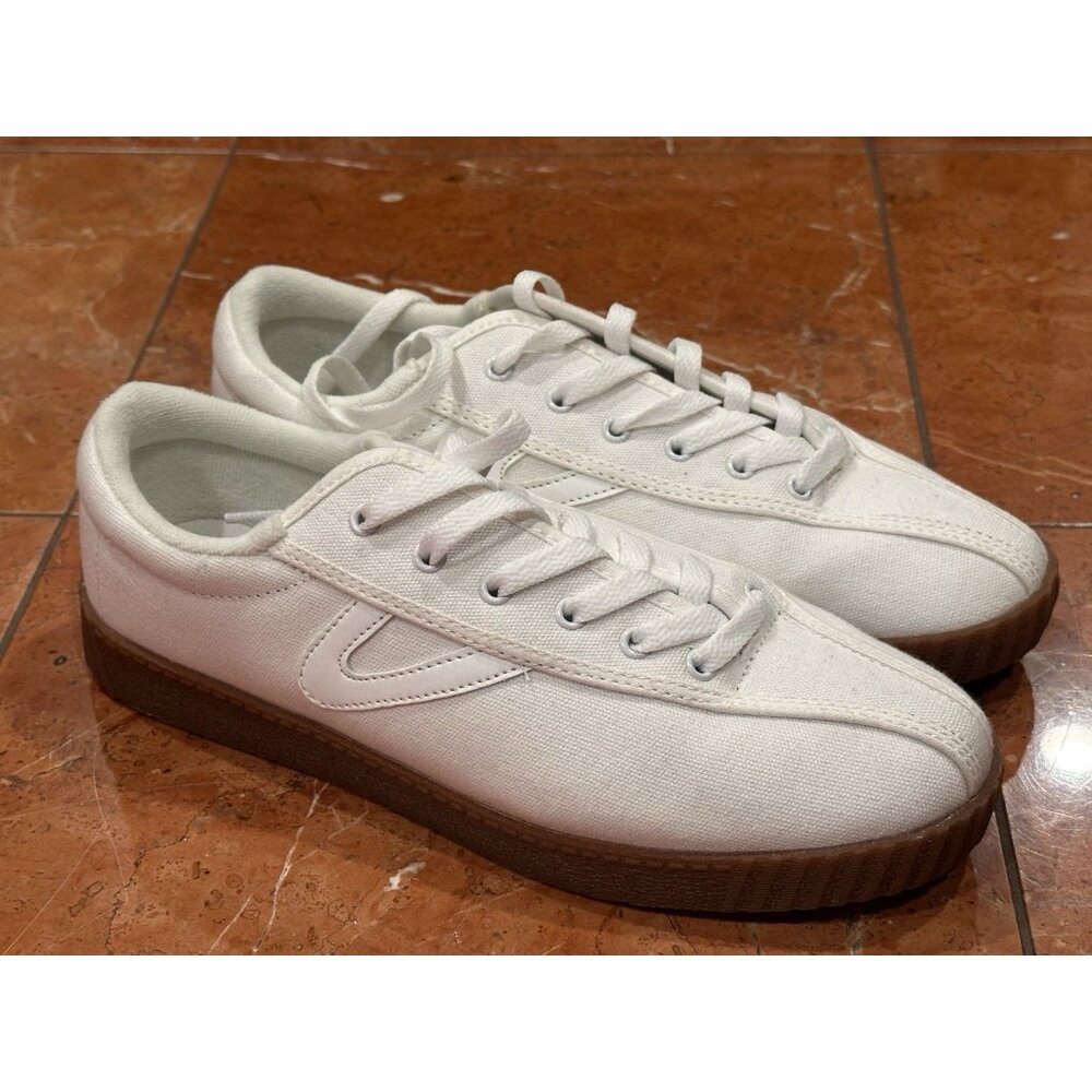 TRETORN WHITE CANVAS NYLITE SNEAKERS GUM SOLE 9.5 M NEW NWOB - Picture 8 of 8